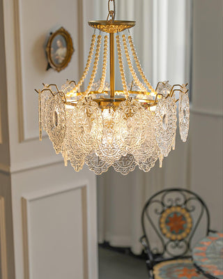 Pearls Vintage Glass Chandelier