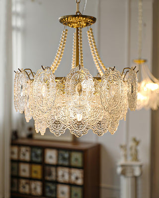 Pearls Vintage Glass Chandelier