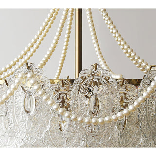 Pearls Vintage Glass Chandelier