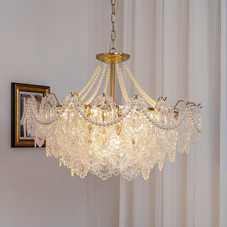 Pearls Vintage Glass Chandelier