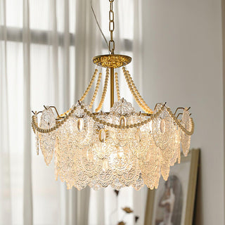 Pearls Vintage Glass Chandelier