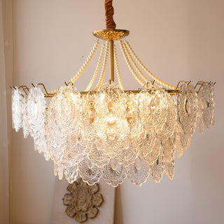 Pearls Vintage Glass Chandelier