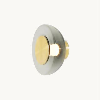 Pendulum Smoked Glass Brass Sconce