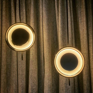 Dum Smoked Glass Disc & Brass Pendant Light