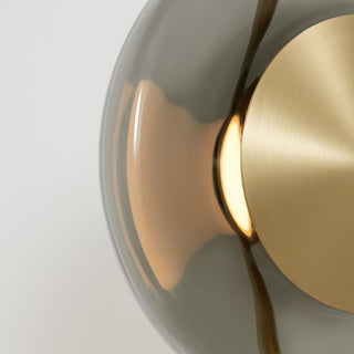 Dum Smoked Glass Disc & Brass Pendant Light