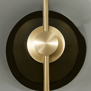 Dum Smoked Glass Disc & Brass Pendant Light