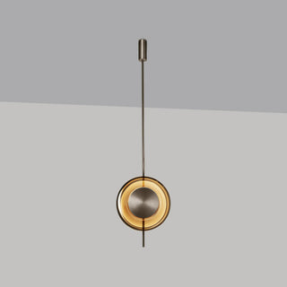 Dum Smoked Glass Disc & Brass Pendant Light