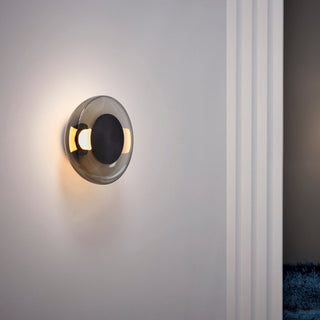Pendulum Smoked Glass Brass Sconce