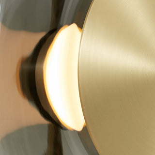 Pendulum Smoked Glass Brass Sconce