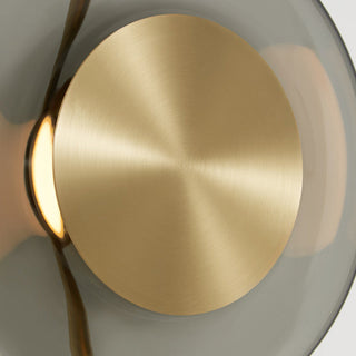 Pendulum Smoked Glass Brass Sconce