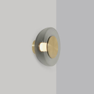 Pendulum Smoked Glass Brass Sconce