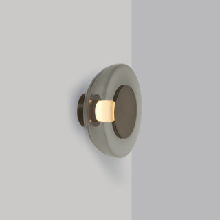 Pendulum Smoked Glass Brass Sconce