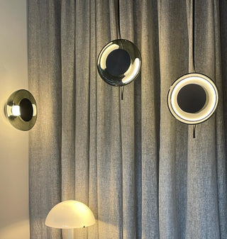 Pendulum Smoked Glass Brass Sconce