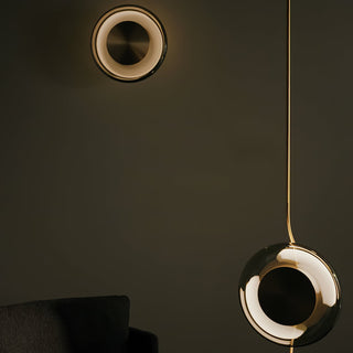 Pendulum Smoked Glass Brass Sconce