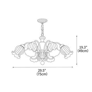 Petal Bloom Floral Wood Chandelier