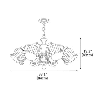 Petal Bloom Floral Wood Chandelier