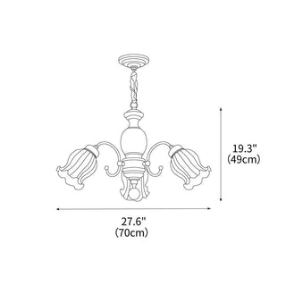 Petal Bloom Floral Wood Chandelier