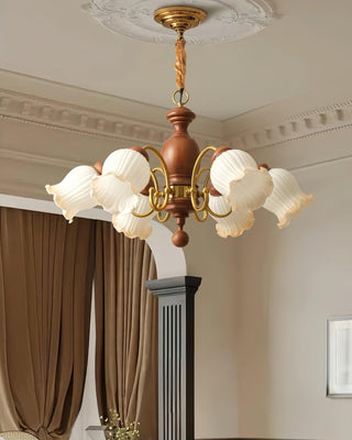 Petal Bloom Floral Wood Chandelier