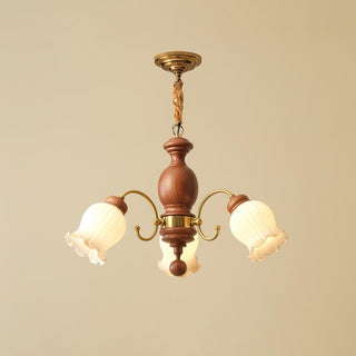 Petal Bloom Floral Wood Chandelier
