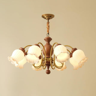 Petal Bloom Floral Wood Chandelier