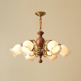 Petal Bloom Floral Wood Chandelier
