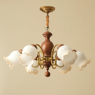 Petal Bloom Floral Wood Chandelier