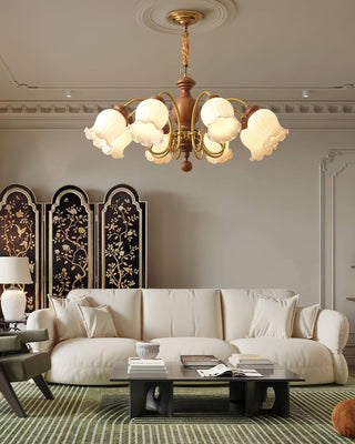 Petal Bloom Floral Wood Chandelier