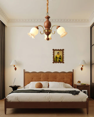 Petal Bloom Floral Wood Chandelier