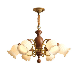 Petal Bloom Floral Wood Chandelier