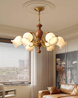 Petal Bloom Floral Wood Chandelier