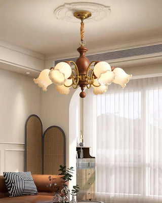 Petal Bloom Floral Wood Chandelier