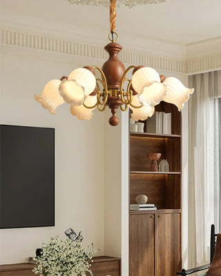 Petal Bloom Floral Wood Chandelier