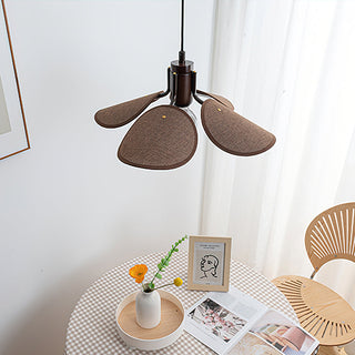 Lia Petal Wood Fabric Pendant Light