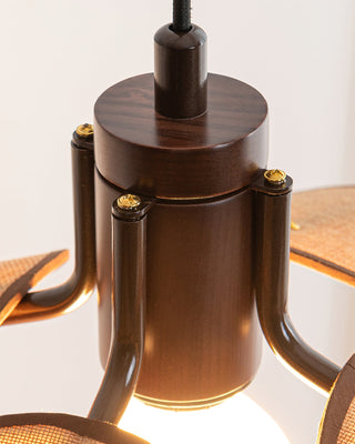 Lia Petal Wood Fabric Pendant Light