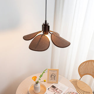 Lia Petal Wood Fabric Pendant Light