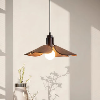 Lia Petal Wood Fabric Pendant Light
