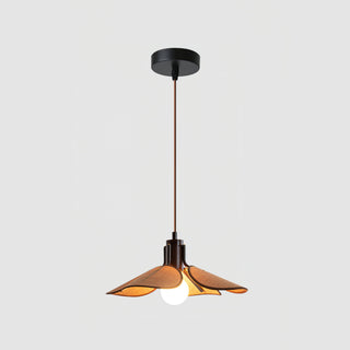 Lia Petal Wood Fabric Pendant Light
