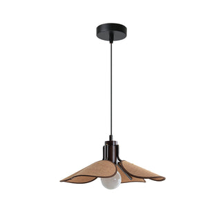 Lia Petal Wood Fabric Pendant Light