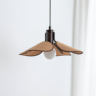 Lia Petal Wood Fabric Pendant Light
