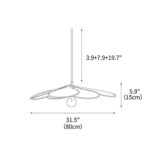 Petals Bloom Oriental Rattan Pendant Light