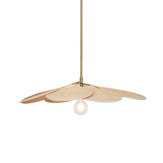 Petals Bloom Oriental Rattan Pendant Light