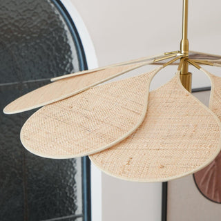 Petals Bloom Oriental Rattan Pendant Light