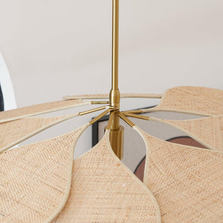 Petals Bloom Oriental Rattan Pendant Light