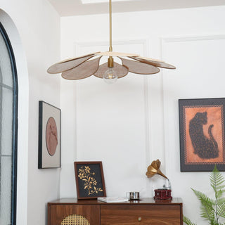 Petals Bloom Oriental Rattan Pendant Light