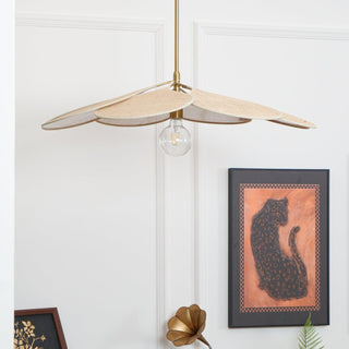 Petals Bloom Oriental Rattan Pendant Light