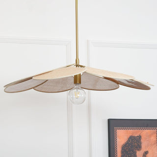 Petals Bloom Oriental Rattan Pendant Light
