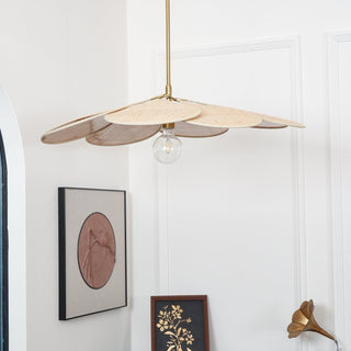 Petals Bloom Oriental Rattan Pendant Light