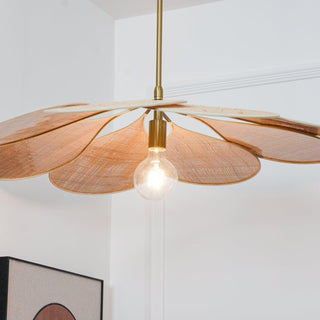 Petals Bloom Oriental Rattan Pendant Light