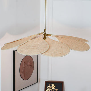 Petals Bloom Oriental Rattan Pendant Light