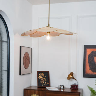 Petals Bloom Oriental Rattan Pendant Light